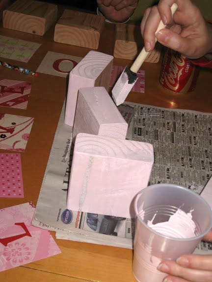 Paint Valentine Blocks