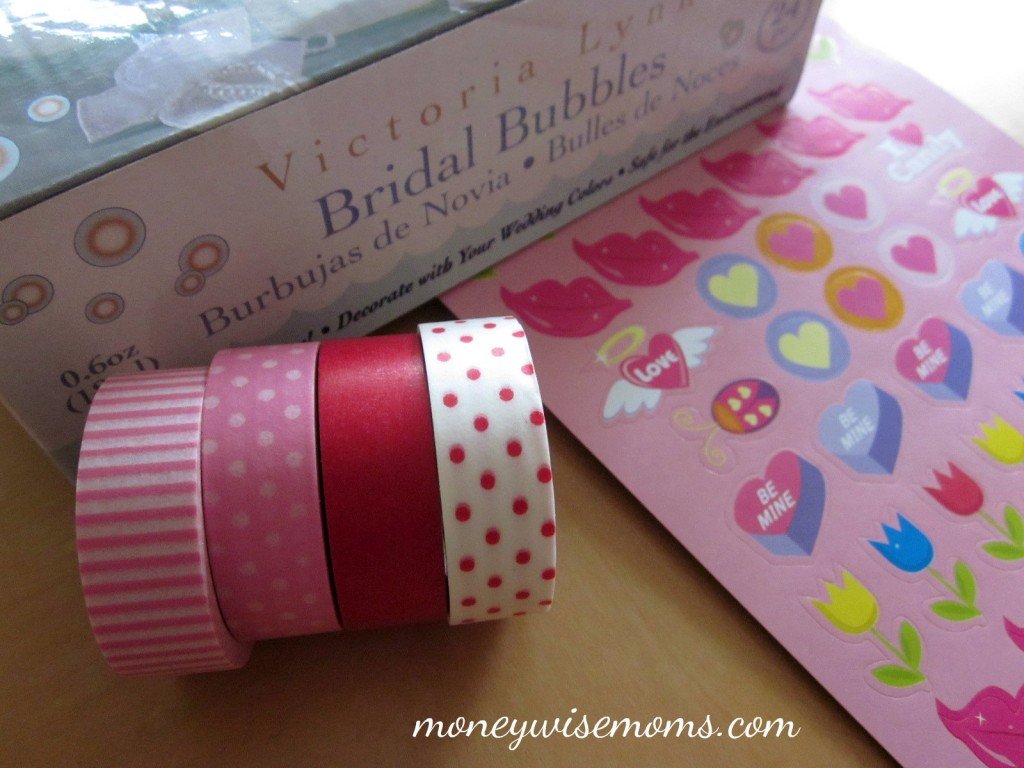 washi tape bubble valentine supplies